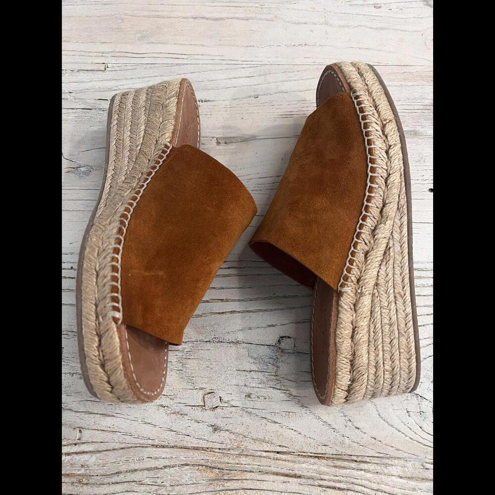 Rag & Bone Viv espadrille Suede Wedge Sandals Size 37.5 USA Size 7.5 - Picture 9 of 12